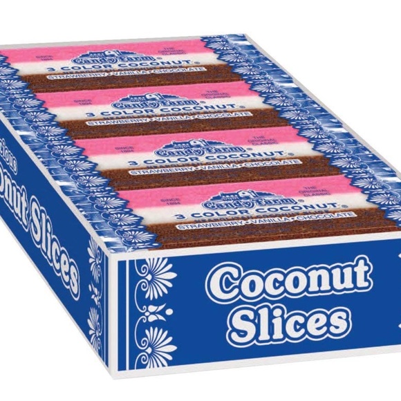 Neapolitan Coconut Slice Candy Bars (Van,Choc,Stra - Picture 2 of 4